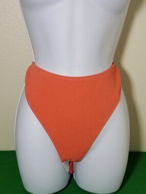 Peek & Beau Coral High Leg Brazilian Bikini Bottom Size 12 Cheeky Swimwear NWT